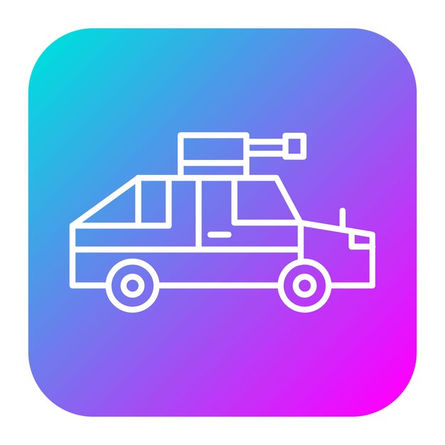 El icono vectorial de automóviles del ejército se puede usar para el conjunto de iconos militares