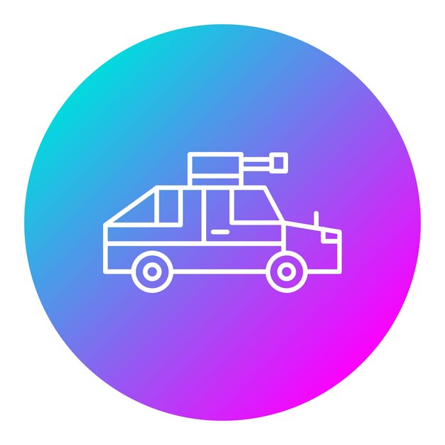 El icono vectorial de automóviles del ejército se puede usar para el conjunto de iconos militares