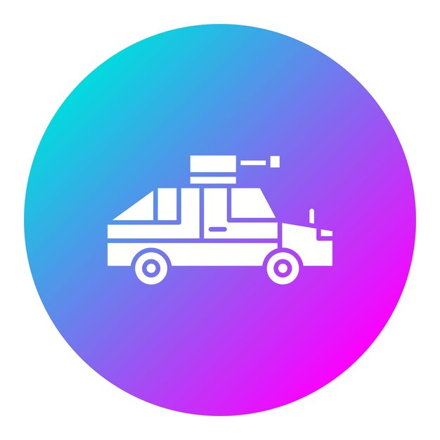 El icono vectorial de automóviles del ejército se puede usar para el conjunto de iconos militares