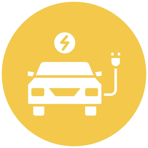El icono vectorial de automóviles eléctricos se puede usar para el conjunto de iconos del Día de la Tierra