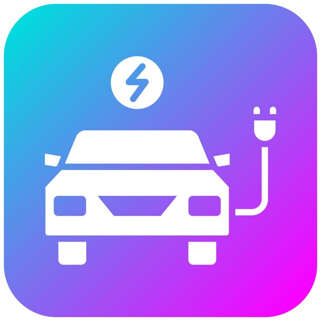El icono vectorial de automóviles eléctricos se puede usar para el conjunto de iconos del Día de la Tierra