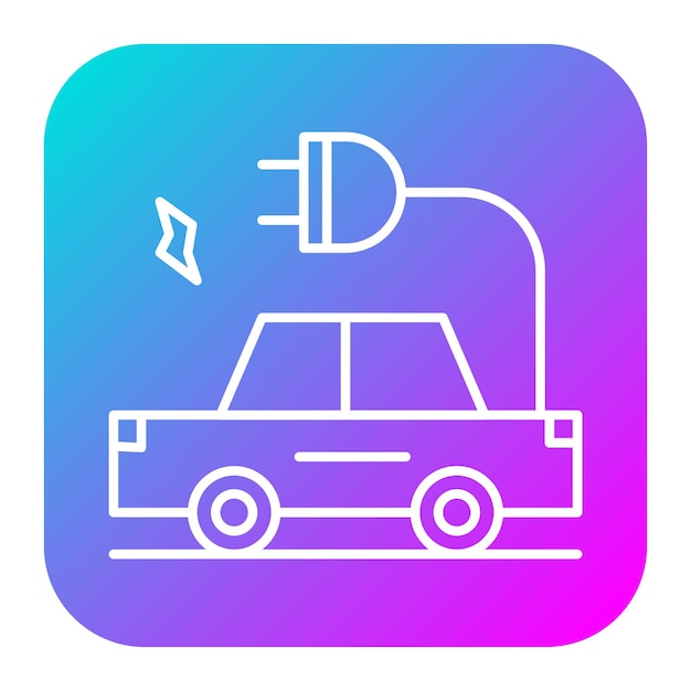 El icono vectorial de automóviles eléctricos se puede utilizar para el conjunto de iconos de energía nuclear