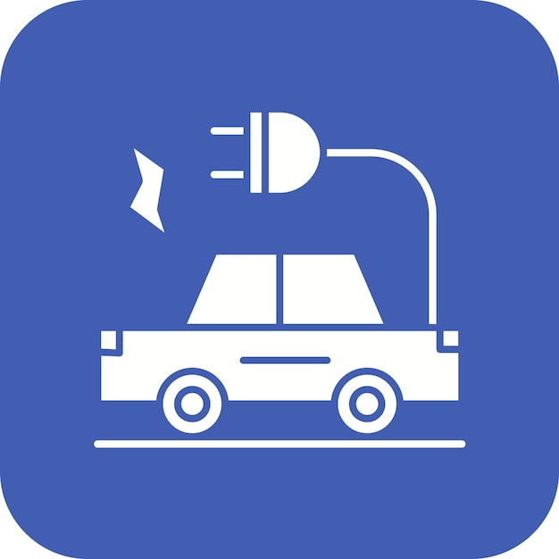 El icono vectorial de automóviles eléctricos se puede utilizar para el conjunto de iconos de energía nuclear