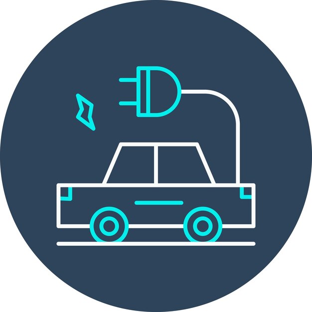 El icono vectorial de automóviles eléctricos se puede utilizar para el conjunto de iconos de energía nuclear