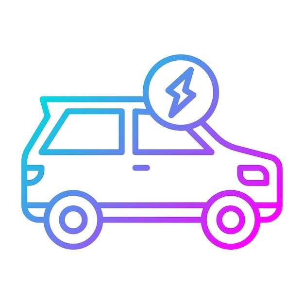 El icono vectorial de automóviles eléctricos se puede utilizar para el conjunto de iconos de energía renovable