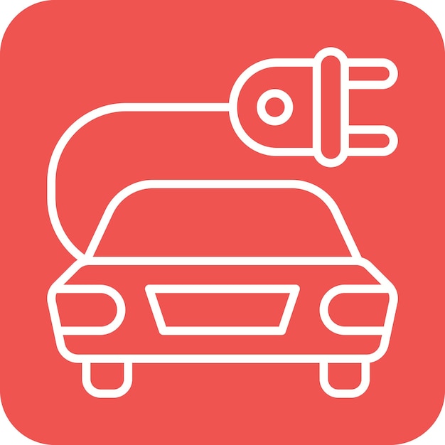 El icono vectorial de automóviles eléctricos se puede utilizar para el conjunto de iconos de energía sostenible