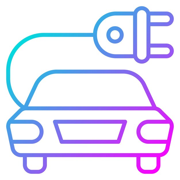 El icono vectorial de automóviles eléctricos se puede utilizar para el conjunto de iconos de energía sostenible