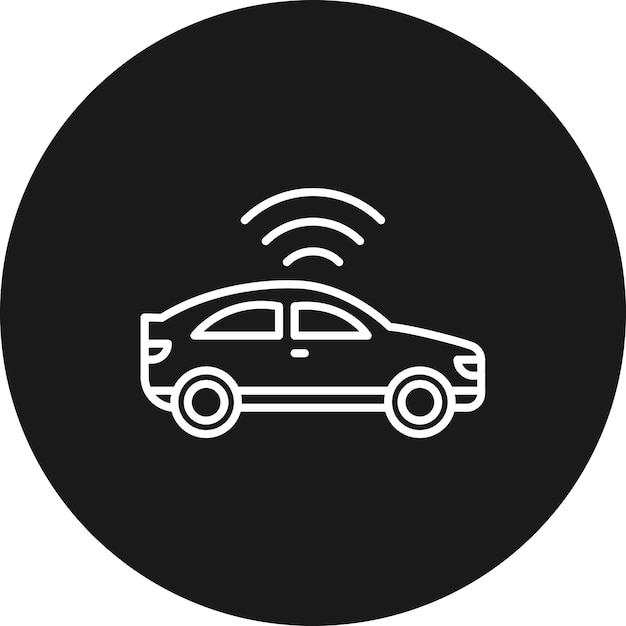 El icono vectorial de automóviles inteligentes se puede usar para el conjunto de iconos de ciudades inteligentes
