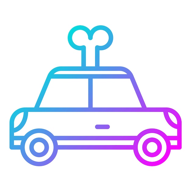 El icono vectorial de automóviles de juguete se puede usar para el conjunto de iconos de baby shower