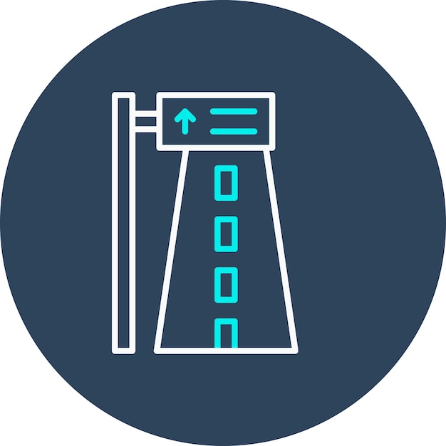 El icono vectorial de la autopista se puede utilizar para el conjunto de iconos de la ciudad inteligente
