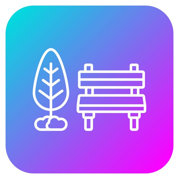 El icono vectorial de Autumn Bench se puede utilizar para el conjunto de iconos de Autumn