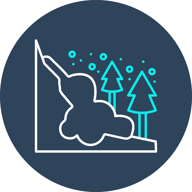 El icono vectorial de la avalancha de nieve se puede usar para el conjunto de iconos de desastres naturales