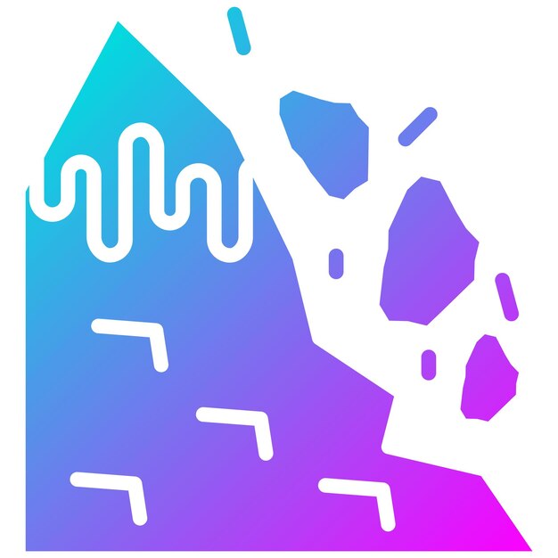 El icono vectorial de la avalancha de nieve se puede usar para el conjunto de iconos de desastres naturales