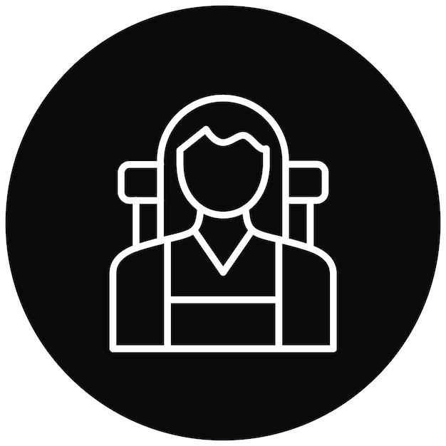 El icono vectorial de la aventurera femenina se puede usar para el conjunto de iconos de la aventura