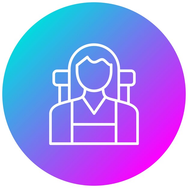 El icono vectorial de la aventurera femenina se puede usar para el conjunto de iconos de la aventura