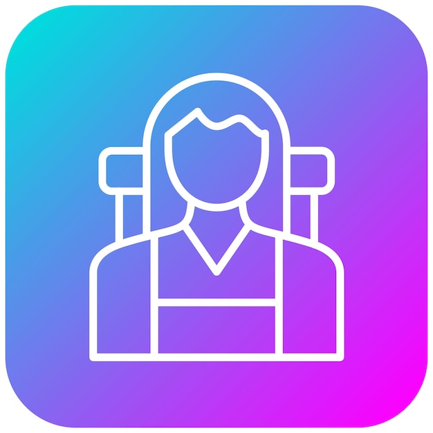 El icono vectorial de la aventurera femenina se puede usar para el conjunto de iconos de la aventura