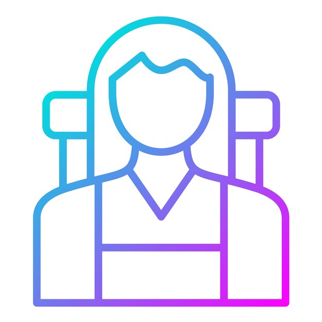 El icono vectorial de la aventurera femenina se puede usar para el conjunto de iconos de la aventura