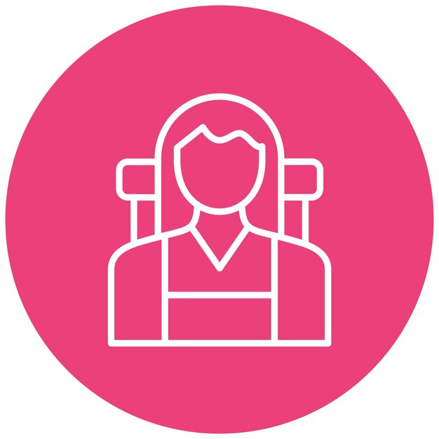 El icono vectorial de la aventurera femenina se puede usar para el conjunto de iconos de la aventura