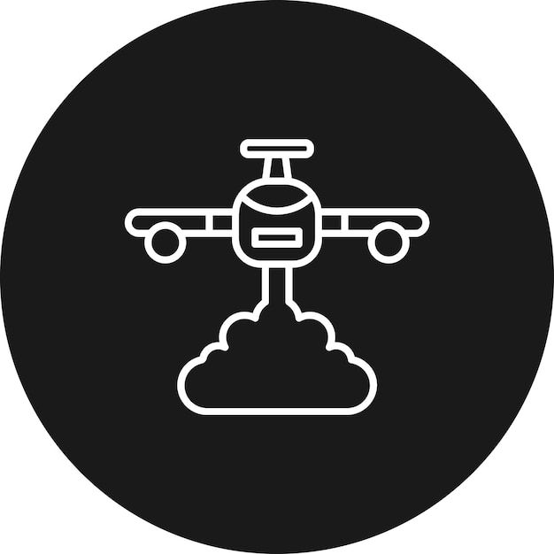 El icono vectorial del avión de bomberos se puede usar para el conjunto de iconos de bomberos