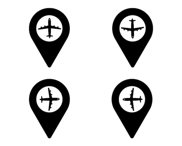 icono vectorial de avión diseño plano simple en estilo de señal de aeropuerto avión avión avión