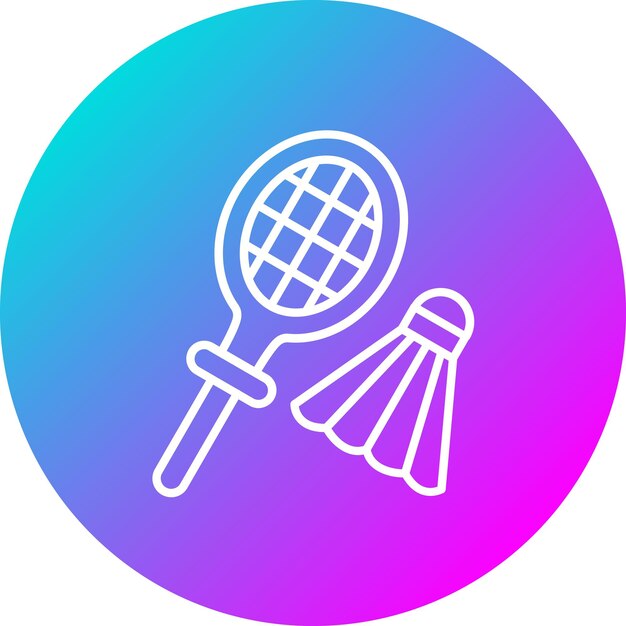 El icono vectorial de bádminton se puede usar para el conjunto de iconos deportivos