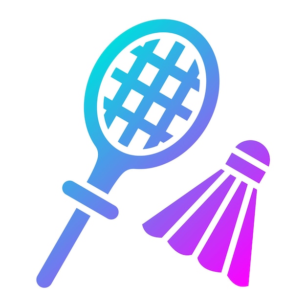 El icono vectorial de bádminton se puede usar para el conjunto de iconos deportivos