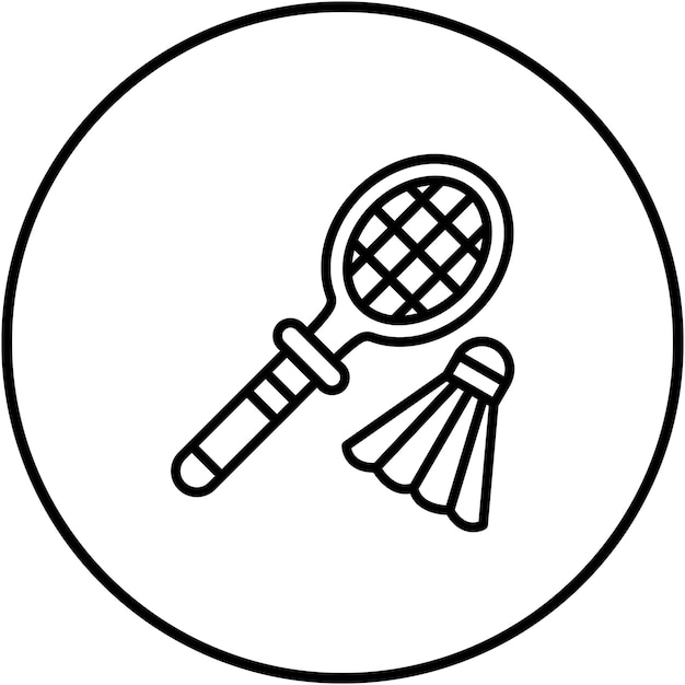 El icono vectorial de bádminton se puede usar para el conjunto de iconos de los Juegos Olímpicos