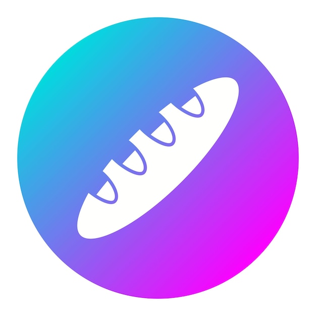 El icono vectorial de la baguete se puede usar para el conjunto de iconos de la panadería
