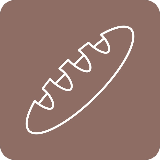 El icono vectorial de la baguete se puede usar para el conjunto de iconos de la panadería