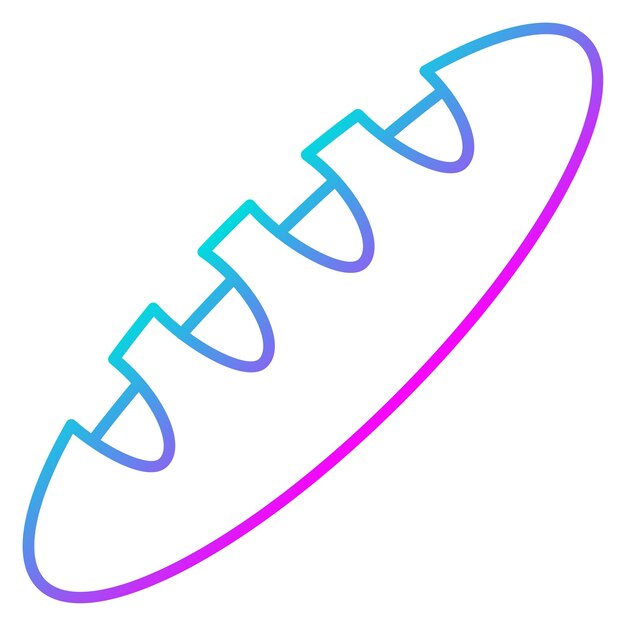 El icono vectorial de la baguete se puede usar para el conjunto de iconos de la panadería