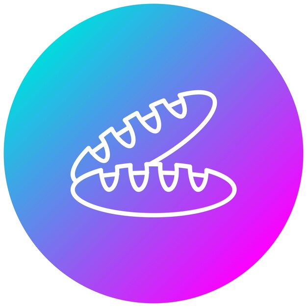 El icono vectorial de Baguette se puede usar para el conjunto de iconos de World Cuisine