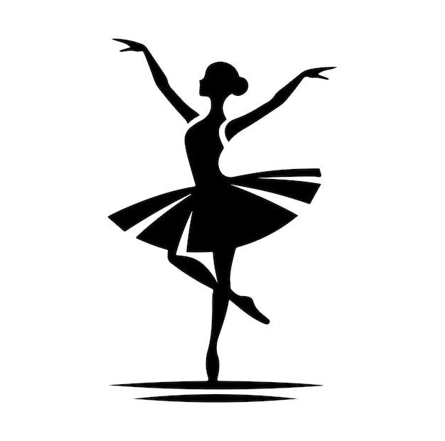Icono vectorial de bailarina mínima en diseño de ilustración vectorial en silueta de estilo plano