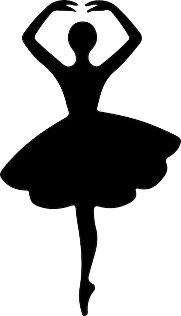 Vector icono vectorial de baile de bailarina en estilo plano silueta de color negro fondo blanco 14