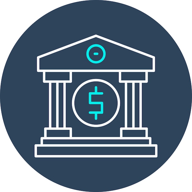 El icono vectorial del banco se puede utilizar para el conjunto de iconos bancarios y financieros