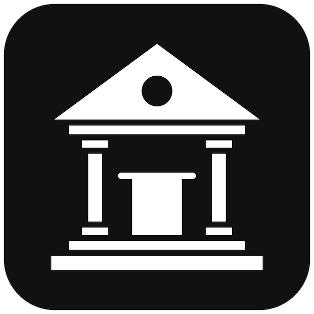 El icono vectorial del banco se puede utilizar para el conjunto de iconos de lujo
