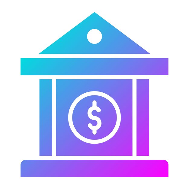 El icono vectorial del banco se puede utilizar para el conjunto de iconos de negocios y finanzas