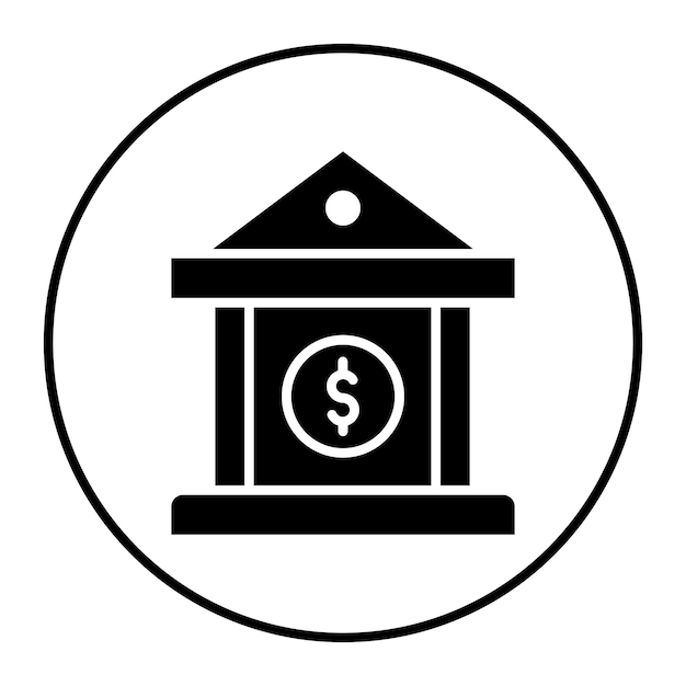 El icono vectorial del banco se puede utilizar para el conjunto de iconos de negocios y finanzas