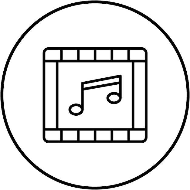 El icono vectorial de la banda sonora se puede usar para el conjunto de iconos de producción de video