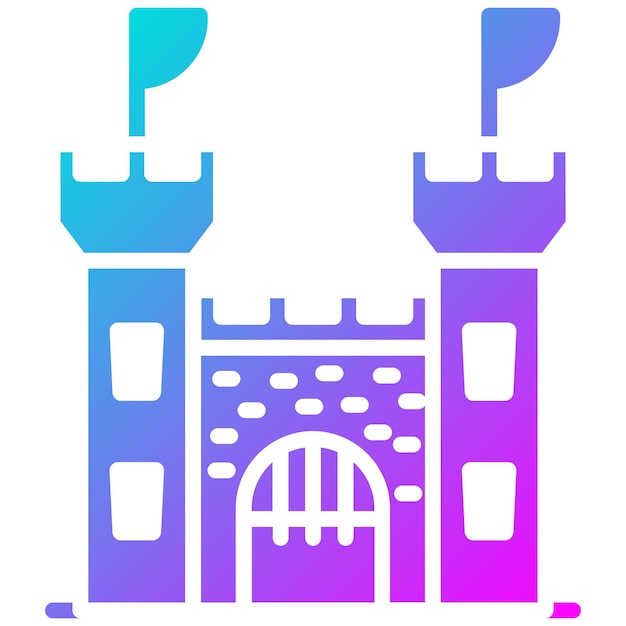 El icono vectorial de la bandera del castillo se puede usar para el conjunto de iconos medievales