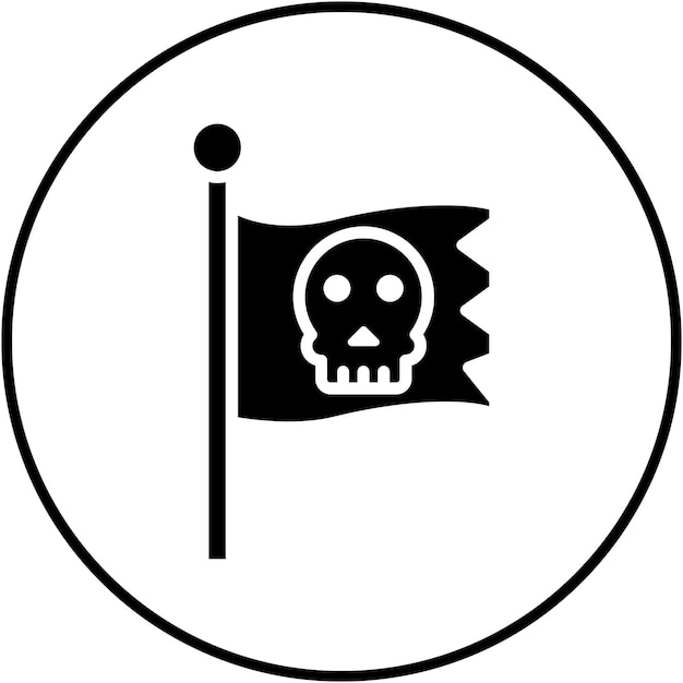 El icono vectorial de la bandera pirata se puede usar para el conjunto de iconos de Halloween