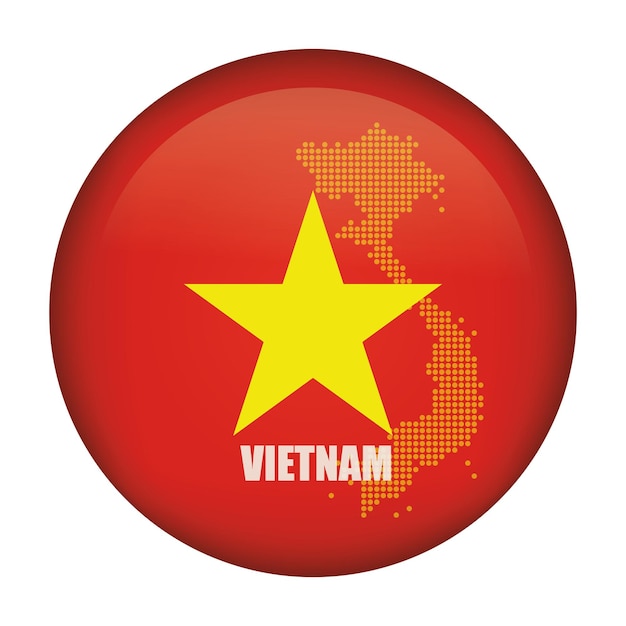 Icono vectorial con la bandera de Vietnam