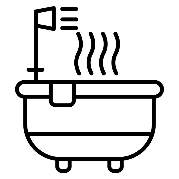 El icono vectorial de la bañera de agua caliente se puede usar para el conjunto de iconos del spa