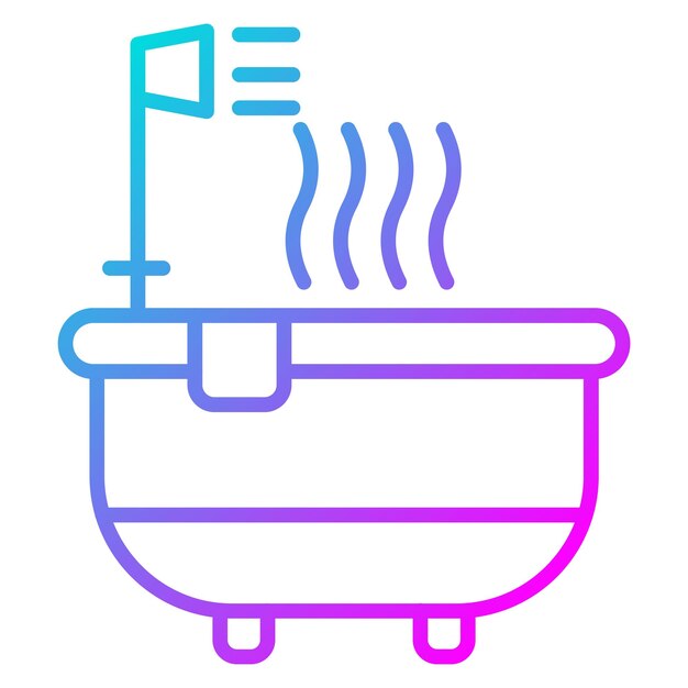 El icono vectorial de la bañera de agua caliente se puede usar para el conjunto de iconos del spa