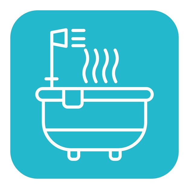 El icono vectorial de la bañera de agua caliente se puede usar para el conjunto de iconos del spa