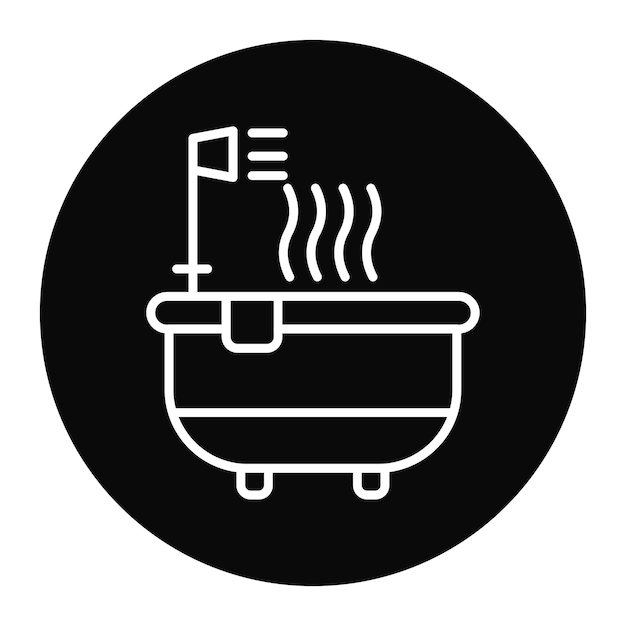 El icono vectorial de la bañera de agua caliente se puede usar para el conjunto de iconos del spa