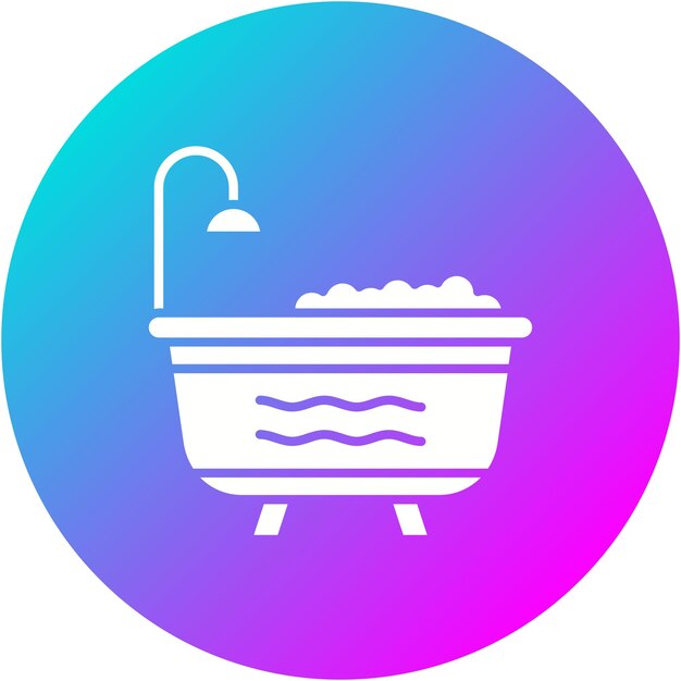 El icono vectorial de la bañera se puede usar para el conjunto de iconos de artículos para el hogar
