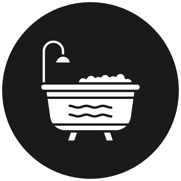 El icono vectorial de la bañera se puede usar para el conjunto de iconos de artículos para el hogar