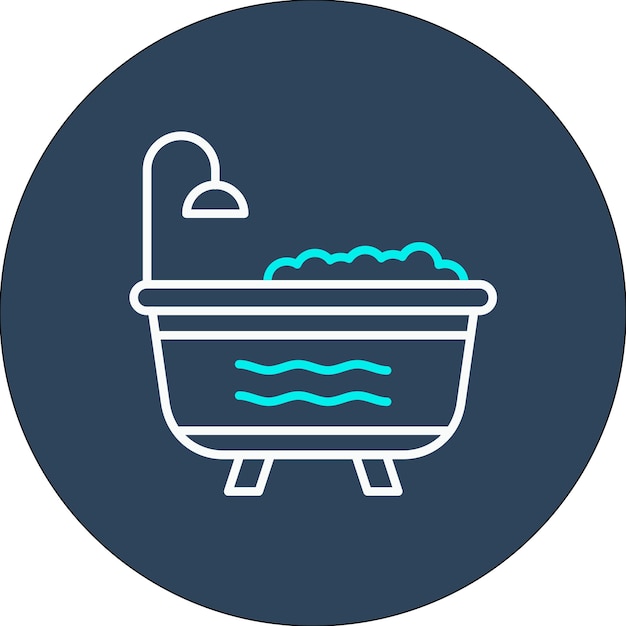 El icono vectorial de la bañera se puede usar para el conjunto de iconos de artículos para el hogar
