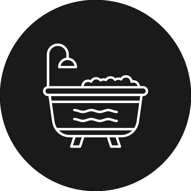 El icono vectorial de la bañera se puede usar para el conjunto de iconos de artículos para el hogar