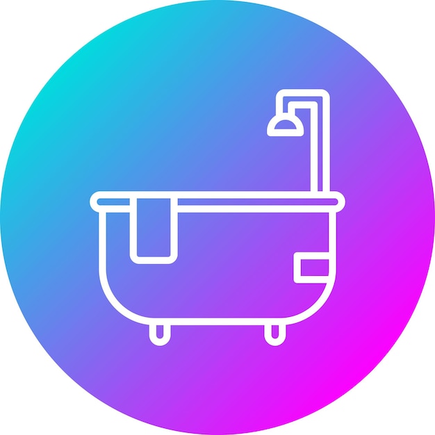 El icono vectorial de la bañera se puede usar para el conjunto de iconos de limpieza de la casa